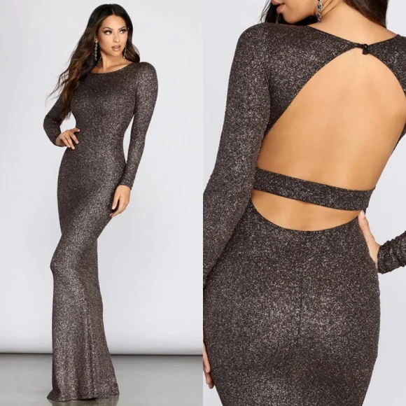 Open Back Glitter Dress - Picture 4 of 5